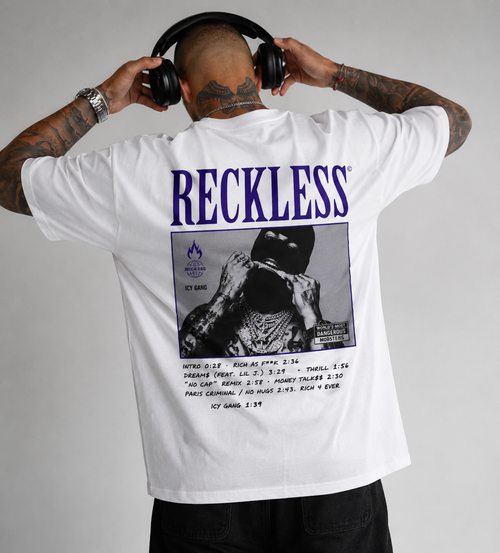 RECKLESS ICY GANG Oversized Tee – White