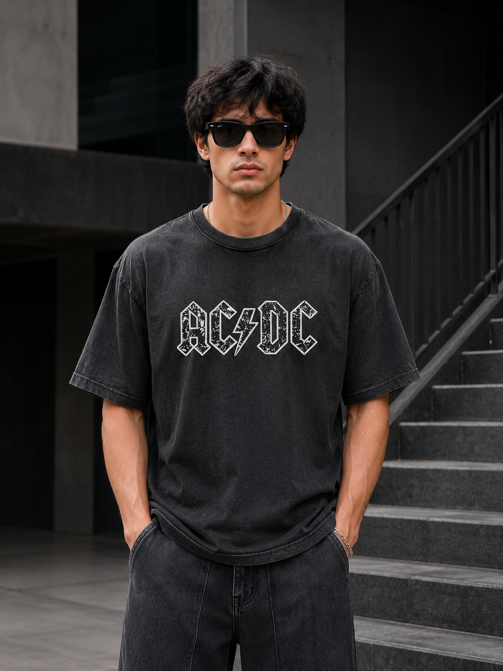DIRTY DEEDS Oversized Tee – Vintage Black