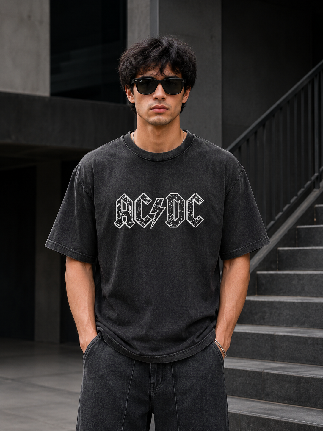 DIRTY DEEDS Oversized Tee – Vintage Black