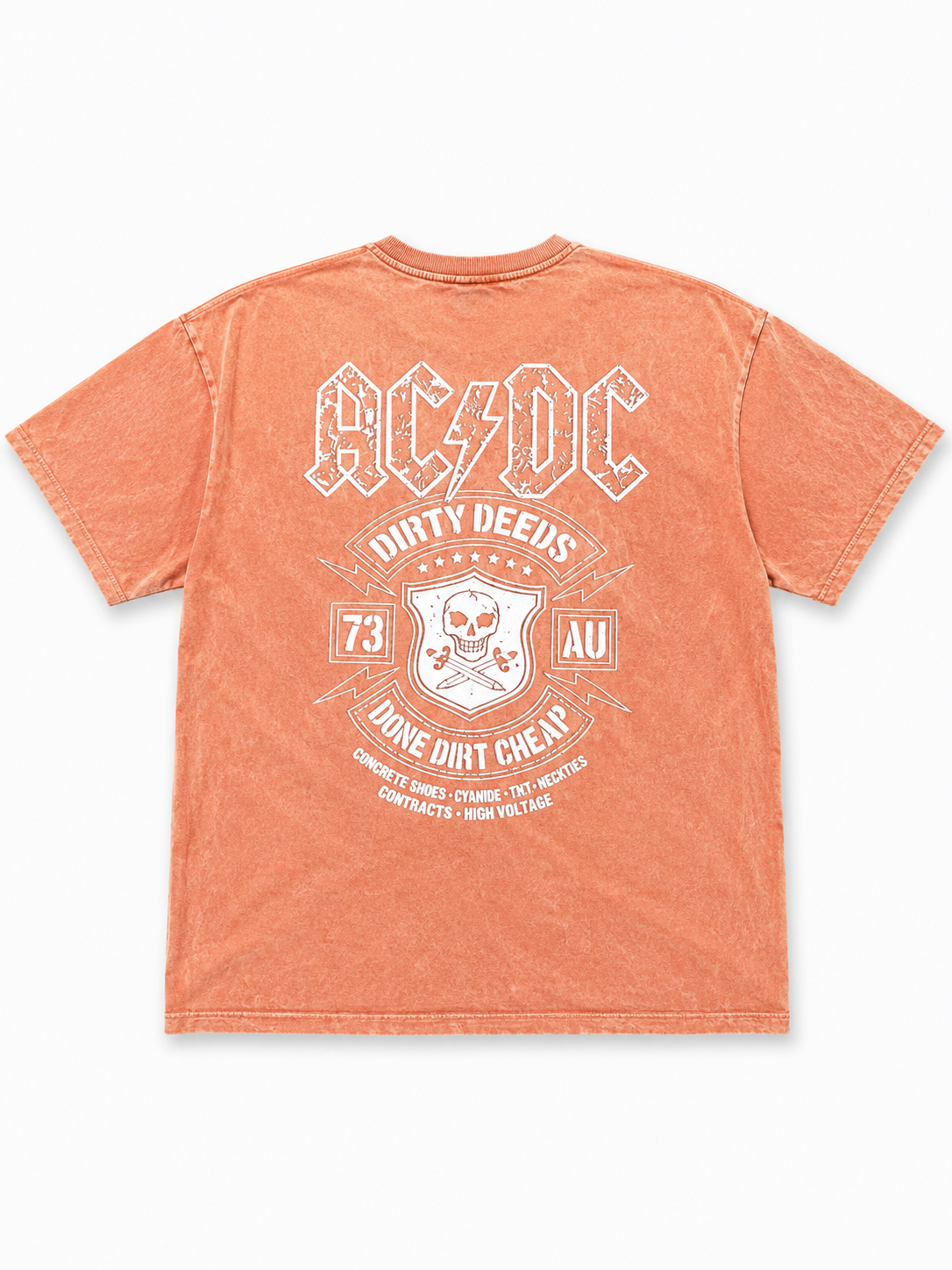 DIRTY DEEDS Acid Wash Oversized Tee – Vintage pink