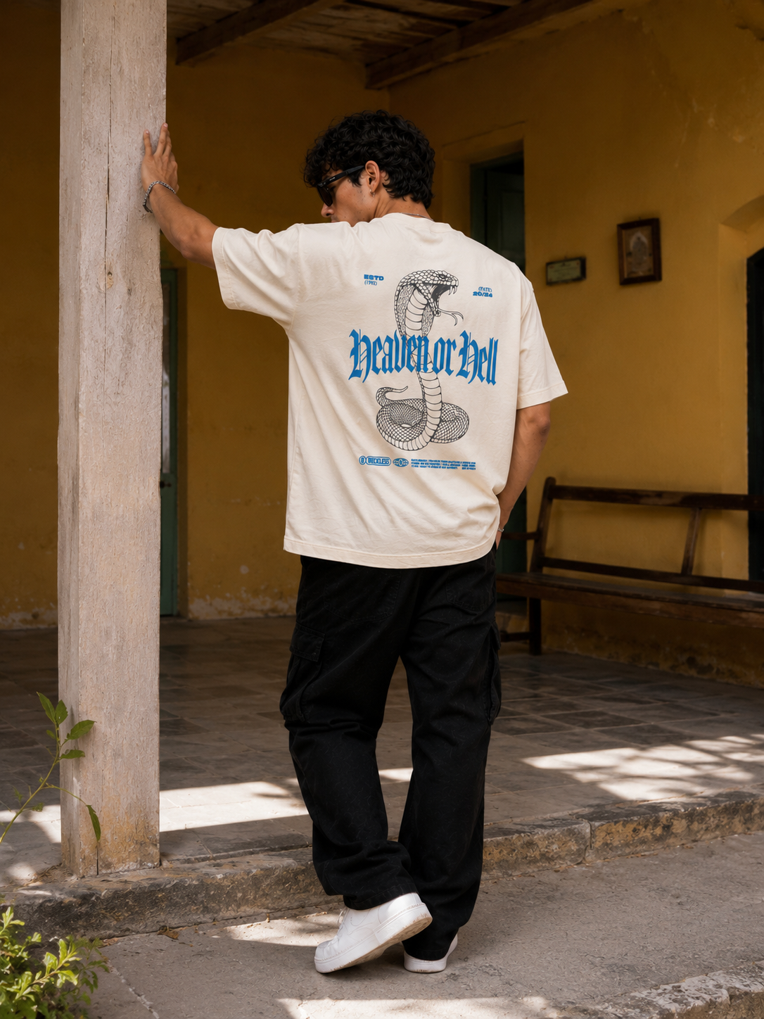 Heaven Or Hell Oversized Tee – Off White